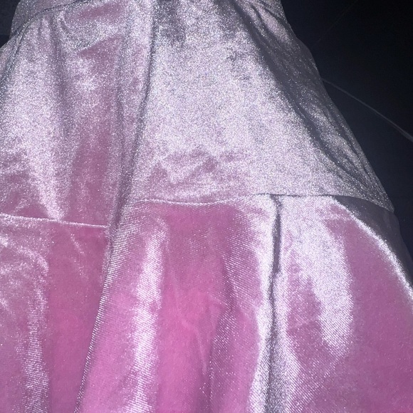 Velour skort skirt baby pink velvet shiny cute metallic sexy y2k summer beach - Picture 5 of 5